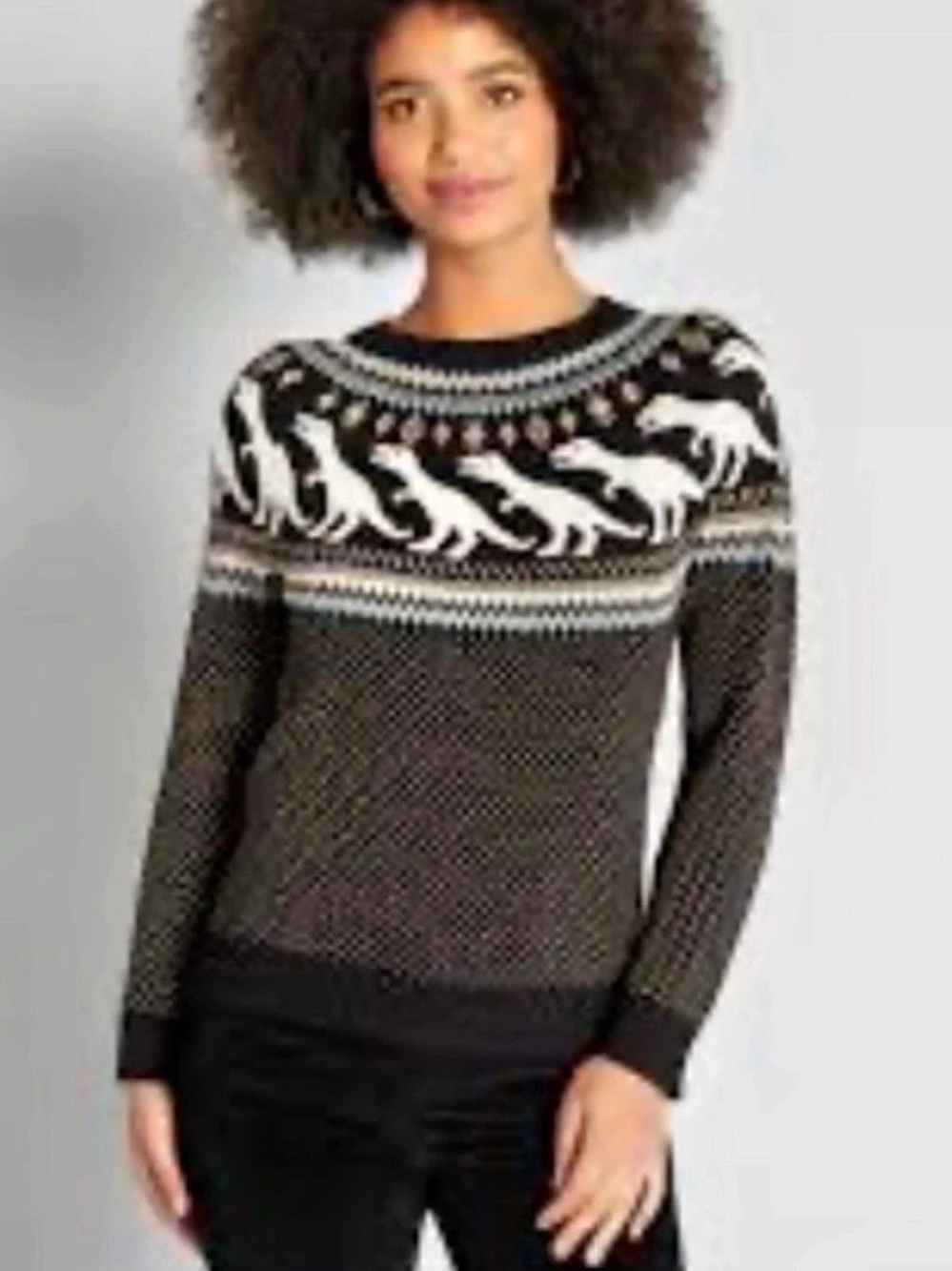 Modcloth Rawr Ambition Fair Isle SweaterPlus Size  2X